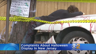 Halloween Zombie Display With Bloody Toyota Supra Divides A New Jersey Neighborhood